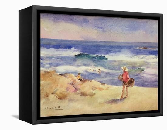 Boy on the Sand-Joaquín Sorolla y Bastida-Framed Stretched Canvas