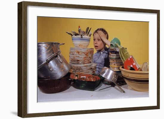 Boy Overwhelmed-null-Framed Photographic Print