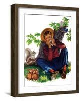 Boy Playing Harmonica - Child Life-Keith Ward-Framed Giclee Print