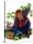 Boy Playing Harmonica - Child Life-Keith Ward-Stretched Canvas