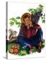 Boy Playing Harmonica - Child Life-Keith Ward-Stretched Canvas