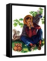 Boy Playing Harmonica - Child Life-Keith Ward-Framed Stretched Canvas