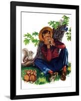 Boy Playing Harmonica - Child Life-Keith Ward-Framed Giclee Print