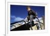 Boy Playing on Playground Slide-William P. Gottlieb-Framed Photographic Print