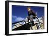 Boy Playing on Playground Slide-William P. Gottlieb-Framed Photographic Print