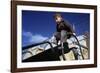 Boy Playing on Playground Slide-William P. Gottlieb-Framed Photographic Print