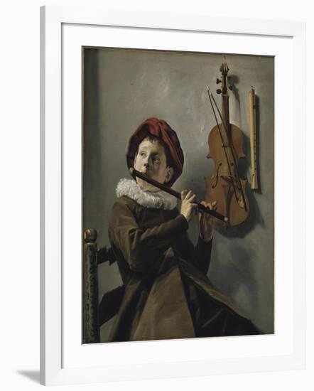 Boy Playing the Flute, c.1630-Judith Leyster-Framed Giclee Print
