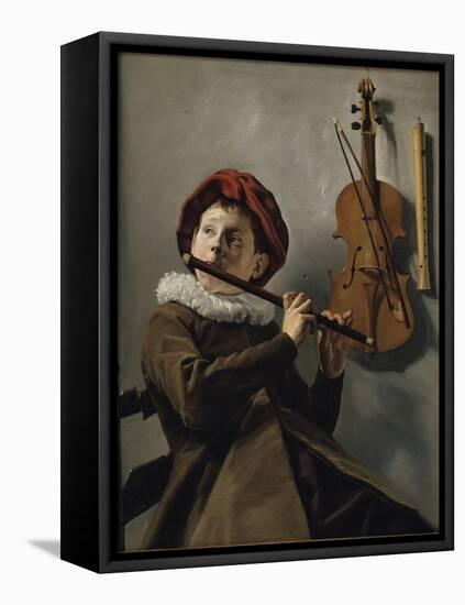 Boy Playing the Flute-Judith Leyster-Framed Stretched Canvas