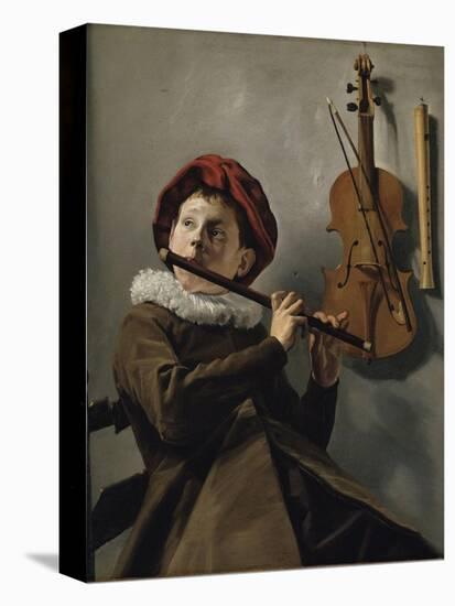 Boy Playing the Flute-Judith Leyster-Stretched Canvas