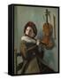 Boy playing the flute-Judith Leyster-Framed Stretched Canvas