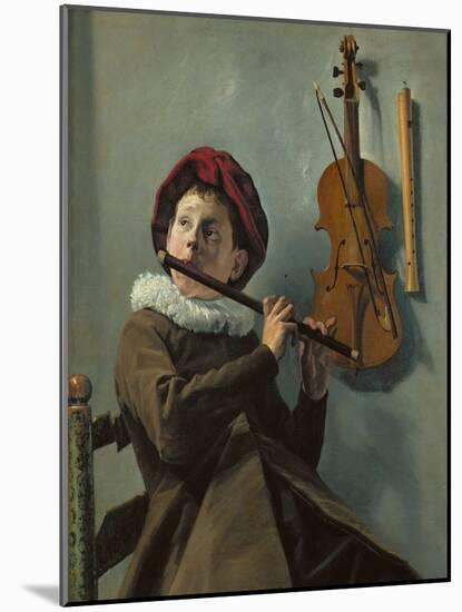 Boy playing the flute-Judith Leyster-Mounted Giclee Print