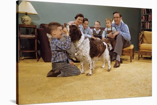 Boy Playing with the Family Dog-William P. Gottlieb-Stretched Canvas