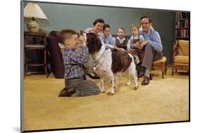 Boy Playing with the Family Dog-William P. Gottlieb-Mounted Photographic Print