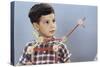 Boy Playing with Tinkertoys-William P. Gottlieb-Stretched Canvas