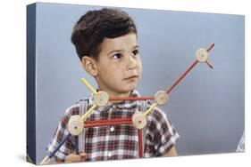 Boy Playing with Tinkertoys-William P. Gottlieb-Stretched Canvas