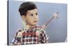 Boy Playing with Tinkertoys-William P. Gottlieb-Stretched Canvas