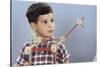 Boy Playing with Tinkertoys-William P. Gottlieb-Stretched Canvas