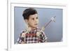 Boy Playing with Tinkertoys-William P. Gottlieb-Framed Photographic Print