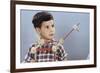 Boy Playing with Tinkertoys-William P. Gottlieb-Framed Photographic Print