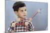 Boy Playing with Tinkertoys-William P. Gottlieb-Mounted Photographic Print