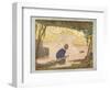 Boy Playing with Toy Boats-null-Framed Art Print