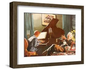 Boy Plays Piano, 1946-null-Framed Giclee Print