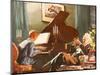 Boy Plays Piano, 1946-null-Mounted Giclee Print