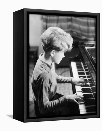 Boy Practicing Piano-Philip Gendreau-Framed Stretched Canvas