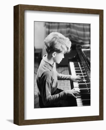 Boy Practicing Piano-Philip Gendreau-Framed Photographic Print