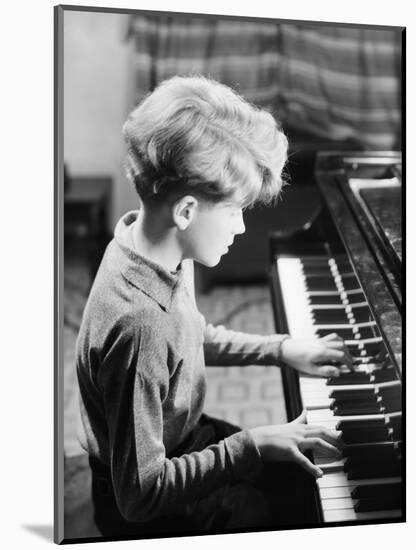 Boy Practicing Piano-Philip Gendreau-Mounted Photographic Print