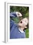 Boy Pretending To Eat An Earthworm-Ian Boddy-Framed Photographic Print