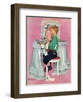 "Boy Reading his Sister's Diary", March 21,1942-Norman Rockwell-Framed Giclee Print