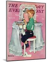 "Boy Reading his Sister's Diary" Saturday Evening Post Cover, March 21,1942-Norman Rockwell-Mounted Giclee Print