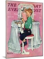 "Boy Reading his Sister's Diary" Saturday Evening Post Cover, March 21,1942-Norman Rockwell-Mounted Giclee Print