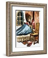 Boy Reading in Bed-null-Framed Giclee Print