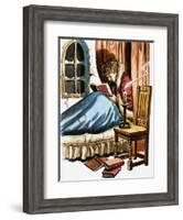 Boy Reading in Bed-null-Framed Giclee Print