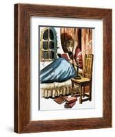 Boy Reading in Bed-null-Framed Giclee Print