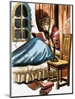 Boy Reading in Bed-null-Mounted Giclee Print
