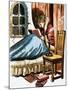 Boy Reading in Bed-null-Mounted Giclee Print