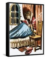 Boy Reading in Bed-null-Framed Stretched Canvas