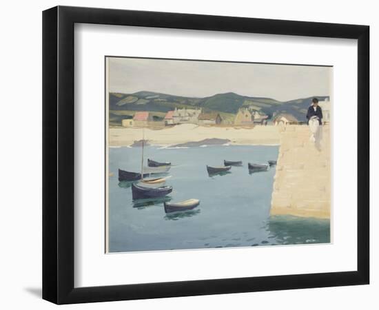 Boy Reading on a Harbour's Edge-William Strang-Framed Giclee Print