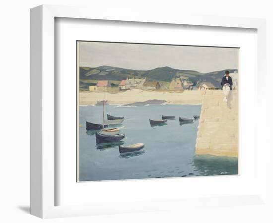 Boy Reading on a Harbour's Edge-William Strang-Framed Giclee Print