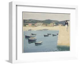 Boy Reading on a Harbour's Edge-William Strang-Framed Giclee Print