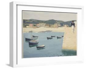 Boy Reading on a Harbour's Edge-William Strang-Framed Premium Giclee Print
