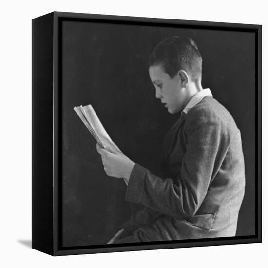 Boy Reading, Photographic Portrait 1936-null-Framed Stretched Canvas