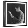 Boy Reading, Photographic Portrait 1936-null-Framed Photographic Print