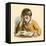 Boy Reading-English School-Framed Stretched Canvas