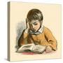 Boy Reading-English School-Stretched Canvas