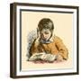 Boy Reading-English School-Framed Giclee Print
