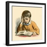 Boy Reading-English School-Framed Giclee Print